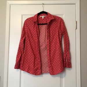 Lauren Conrad polka dot button down shirt
